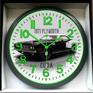 1971 Plymouth Barracuda Glow In The Dark Wall Clock New!